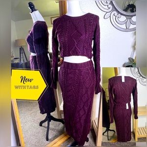 New York & Company 7th Avenue knitted sweater and skirt set- NEW with TAGS,Small